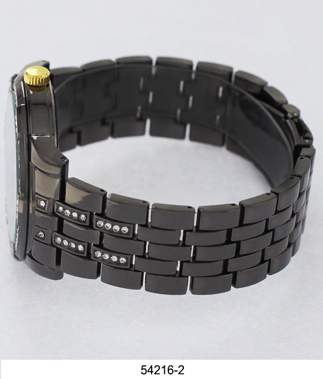 5421-Montres Carlo CZ Stone Metal Band Watch