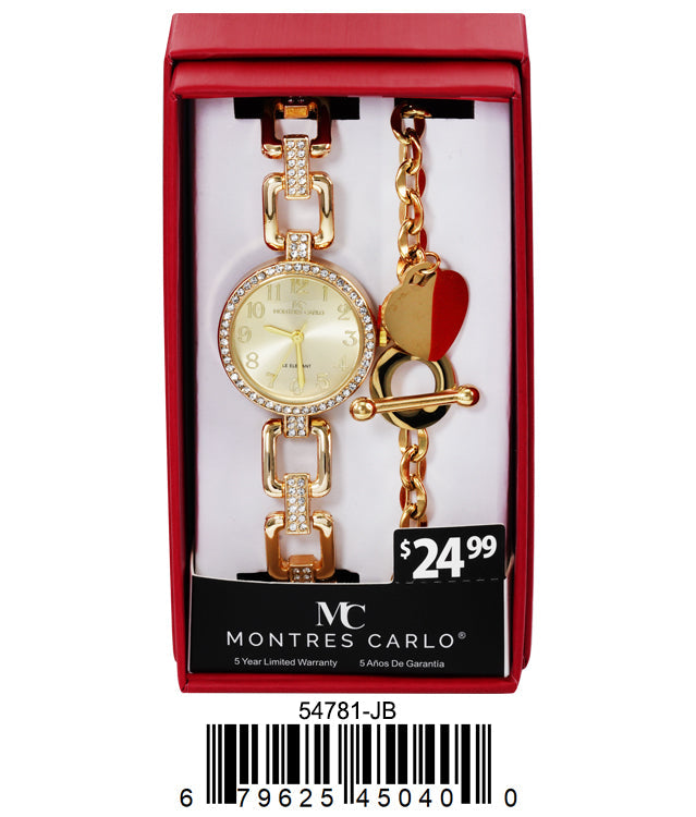 5478-JB - Montres Carlo Jewlery Gift Box with Metal Watch