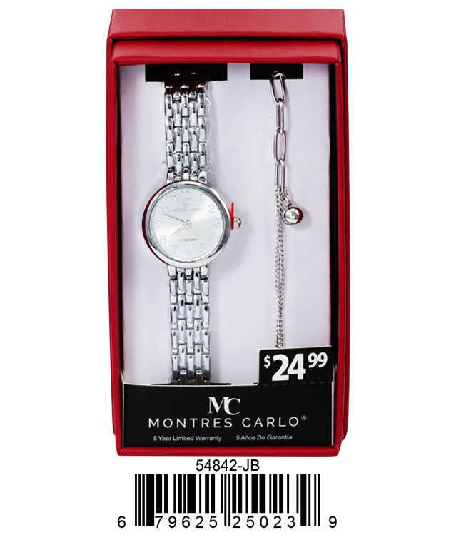 5484-JB - Montres Carlo Jewlery Gift Box with Metal Watch