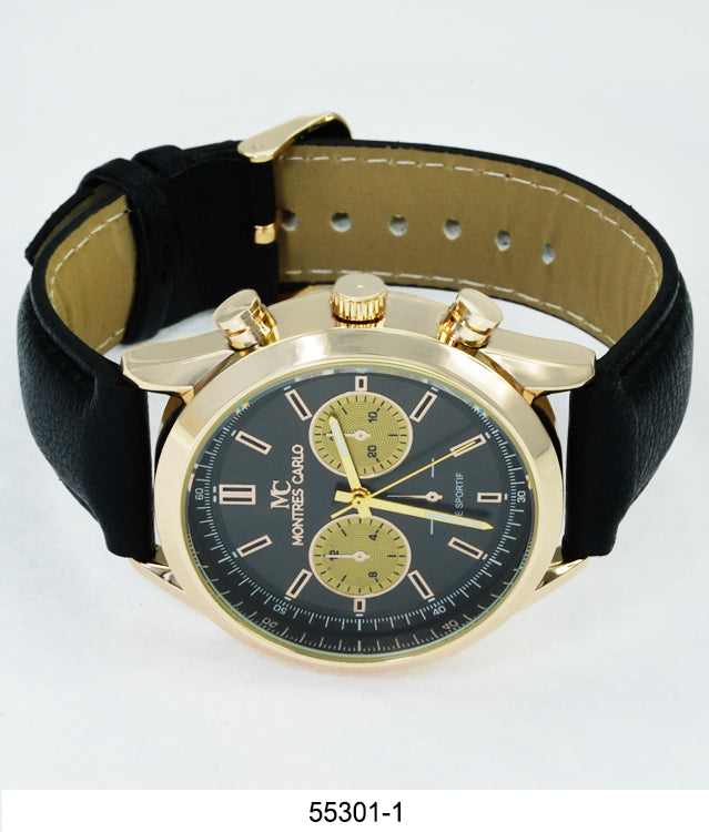 5530 - Montres Carlo Vegan Leather Band Watch