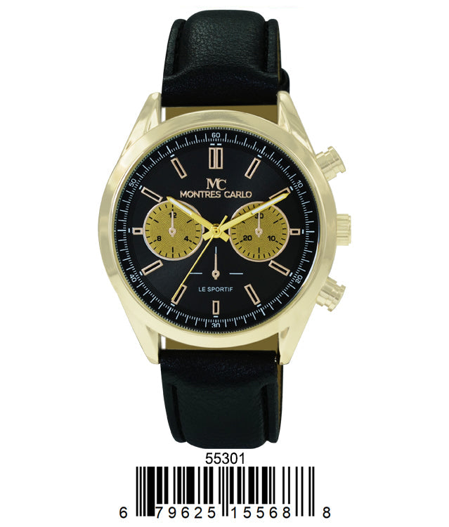 5530 - Montres Carlo Vegan Leather Band Watch