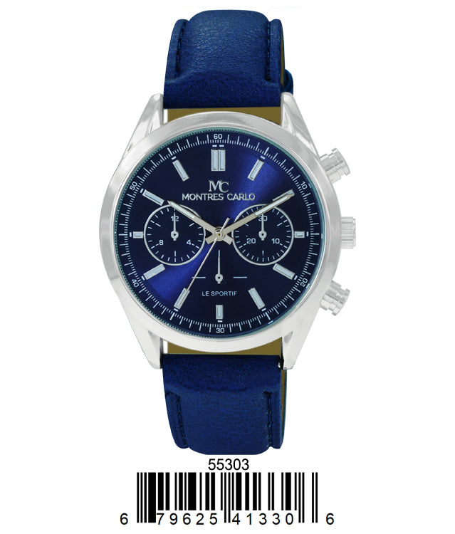 5530 - Montres Carlo Vegan Leather Band Watch