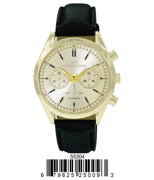 5530 - Montres Carlo Vegan Leather Band Watch