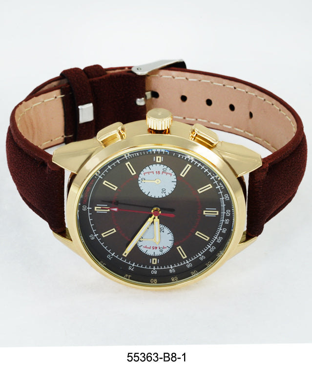 5536-B8-Gift Boxed Faux Leather Band Watch