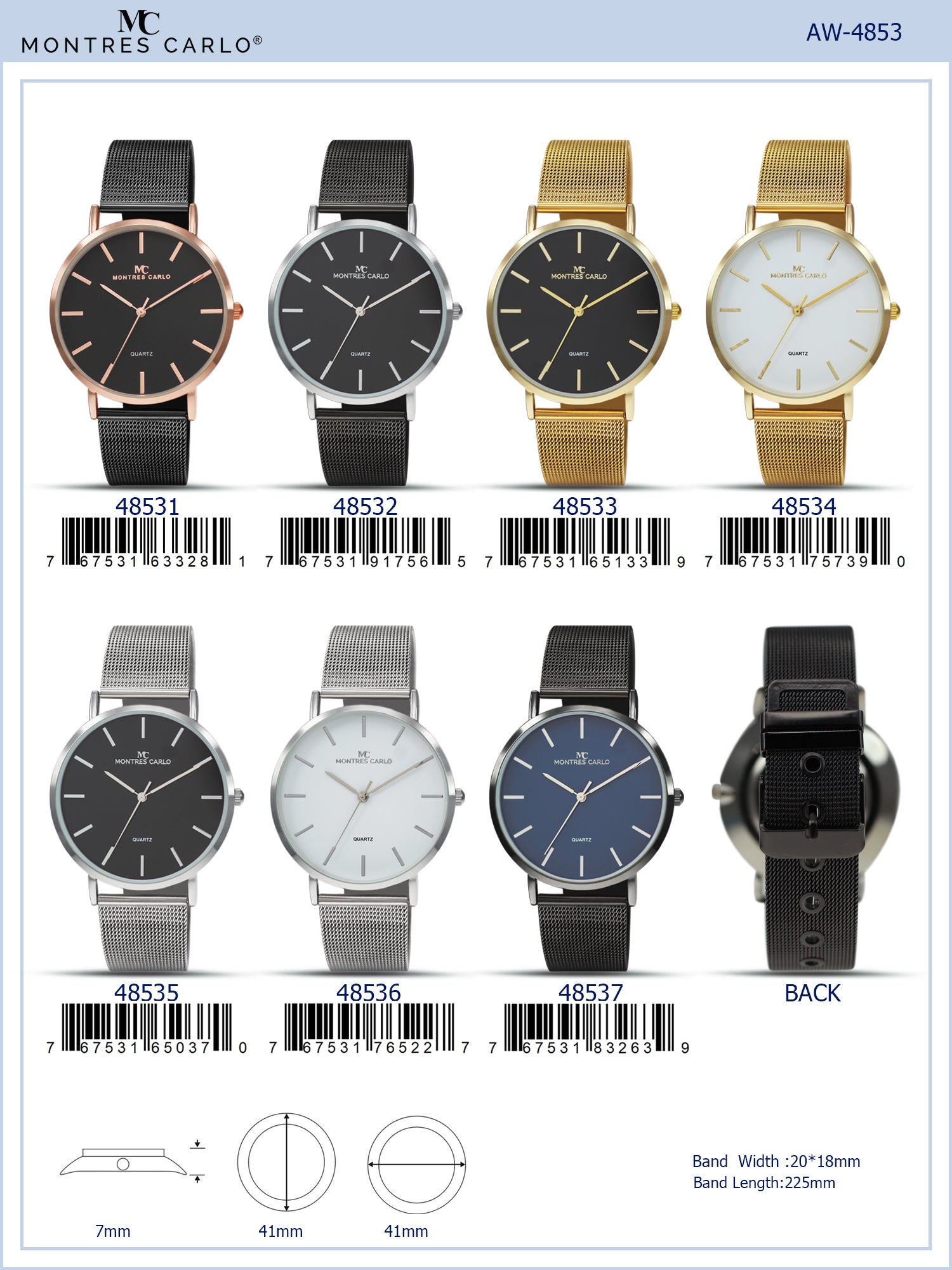 4853 - Mesh Band Watch