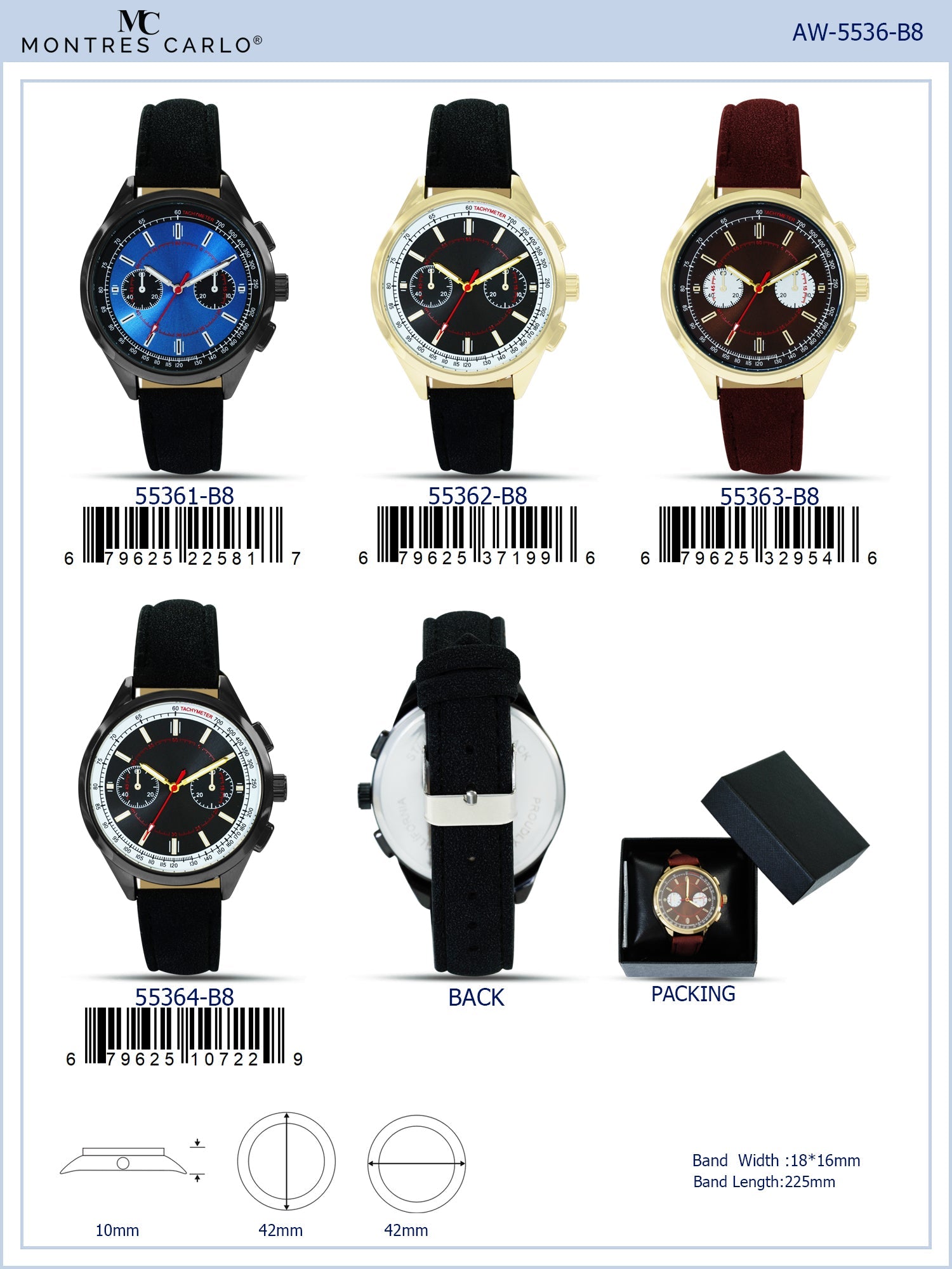 5536-B8-Gift Boxed Faux Leather Band Watch