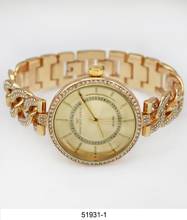 5193 - Boxed Ice Metal Bracelet Watch with Chain